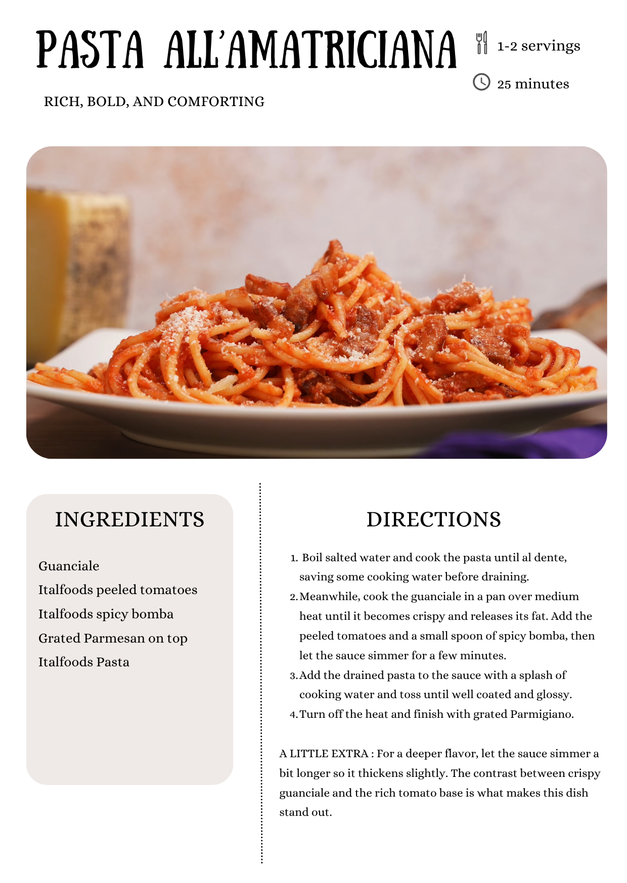 Italfoods Pasta All'Amatriciana recipe