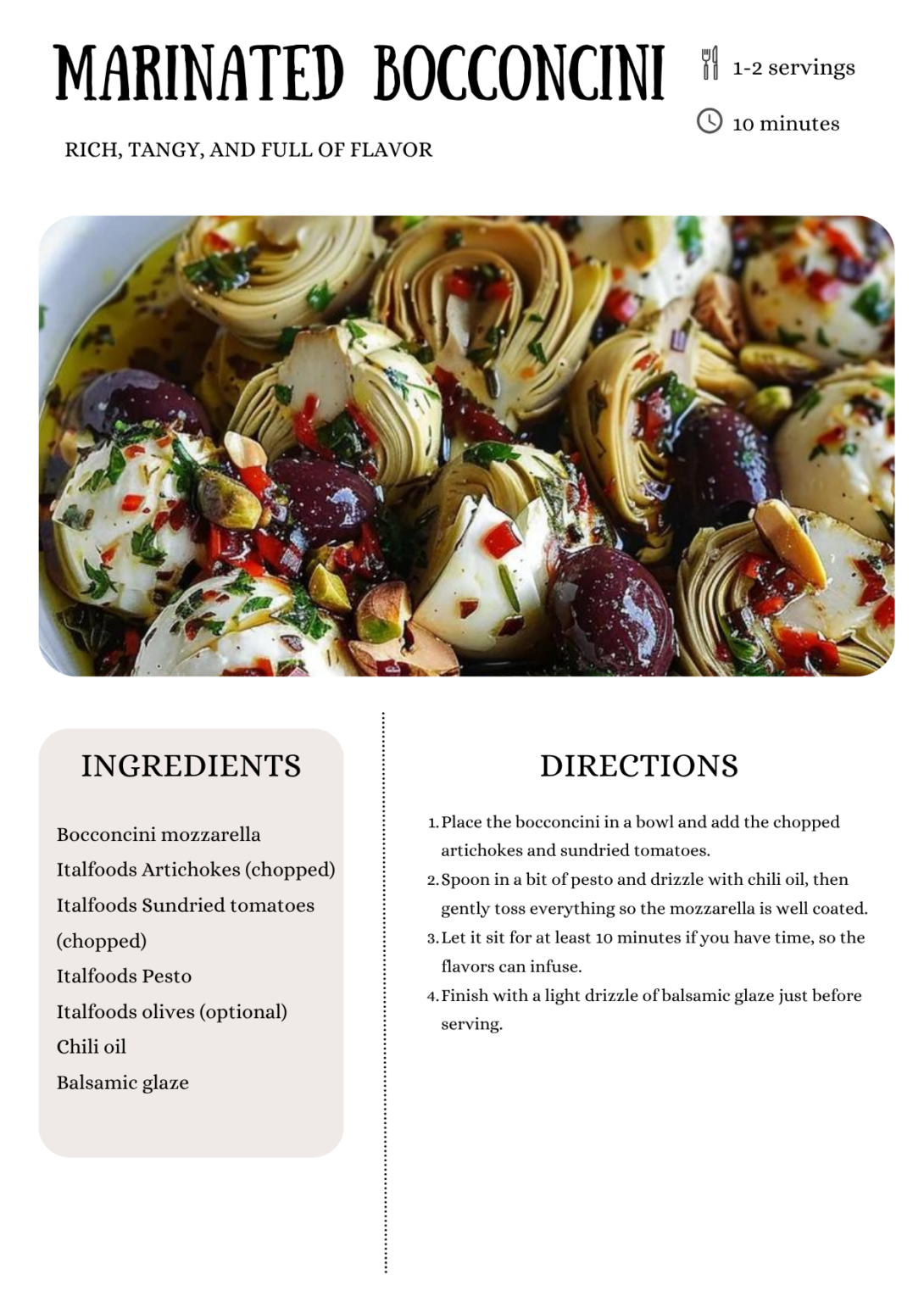 Italfoods marinated bocconcini recipes