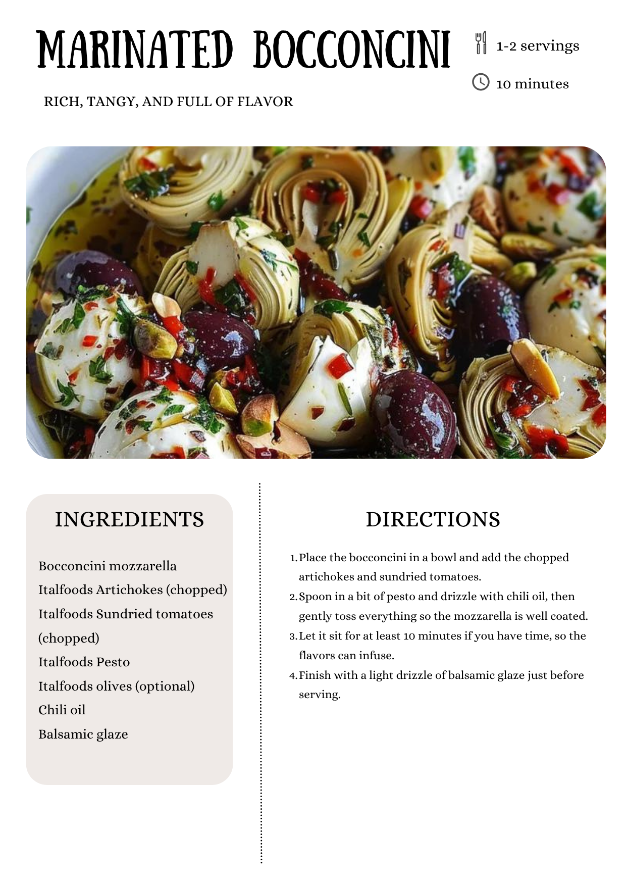 Italfoods marinated bocconcini recipes