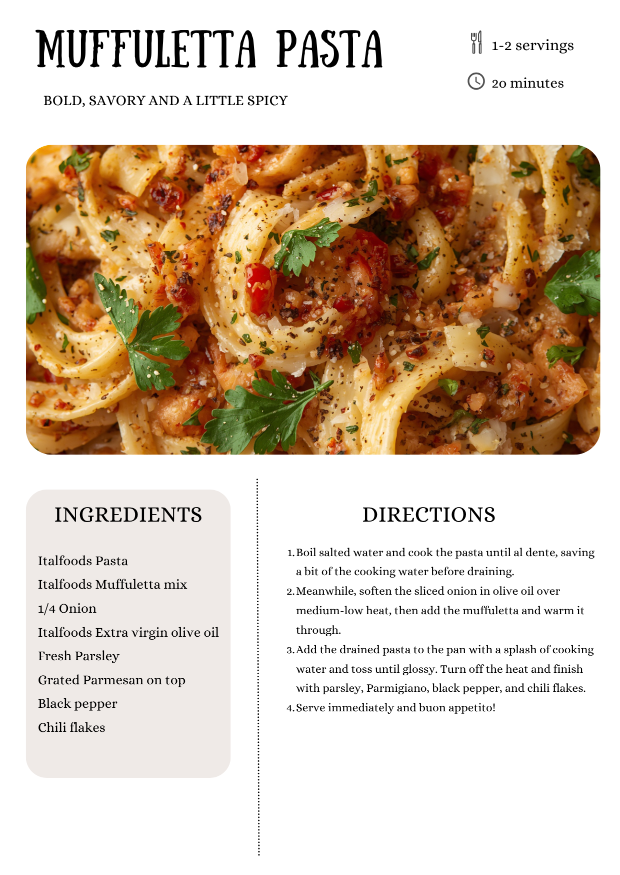 Muffuletta Pasta recipe