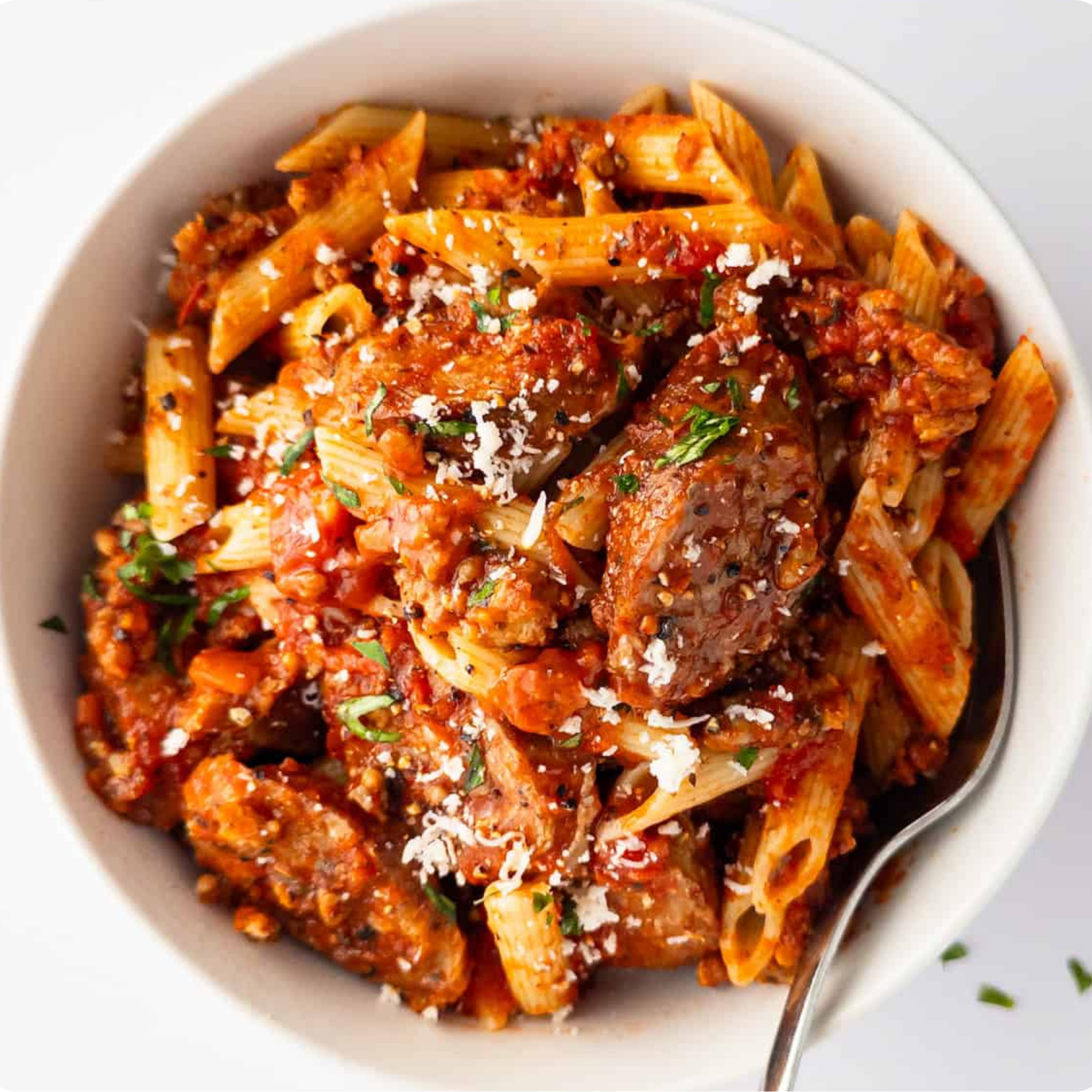 spicy sausage pasta photo