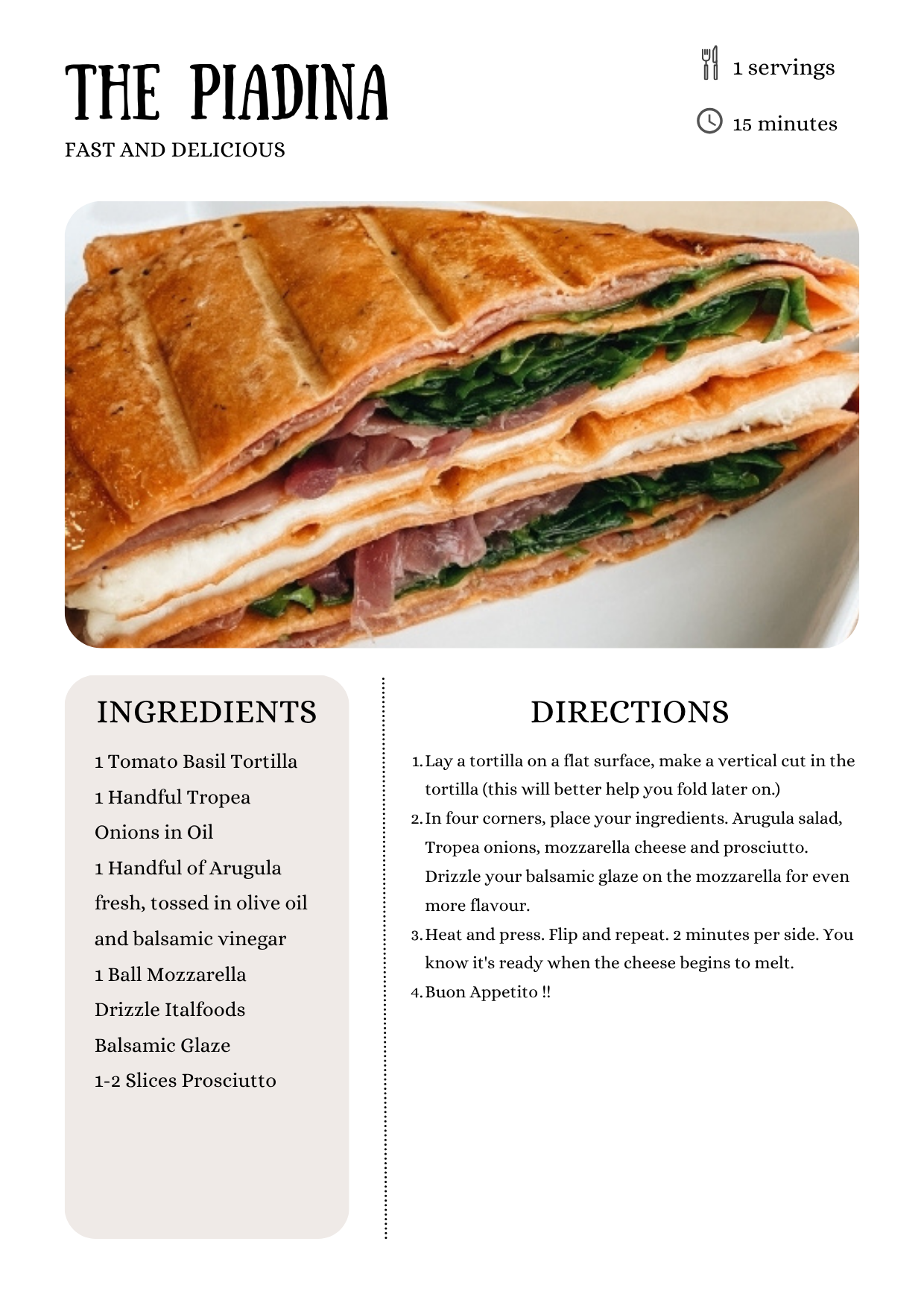 Italfoods The Piadina recipes